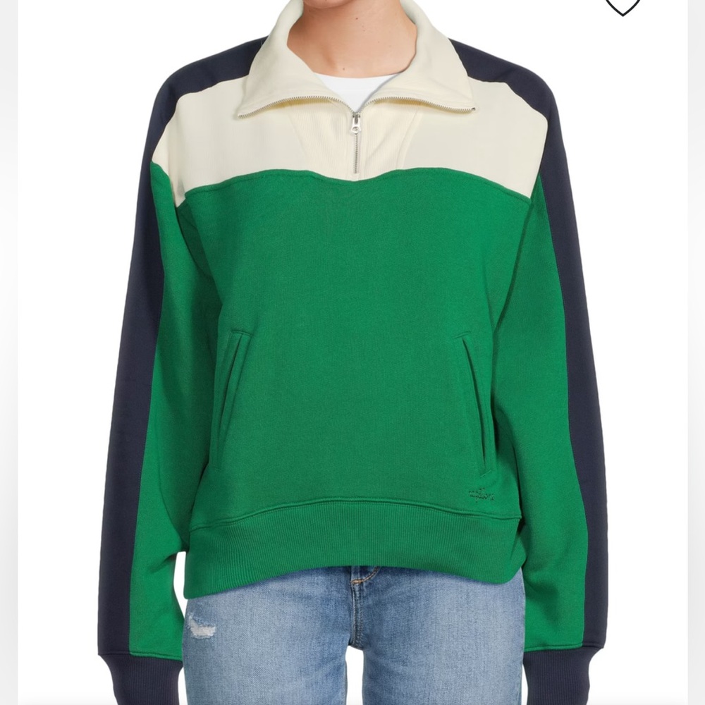 Vintage Terry Colorblock Quarter-Zip Sweatshirt